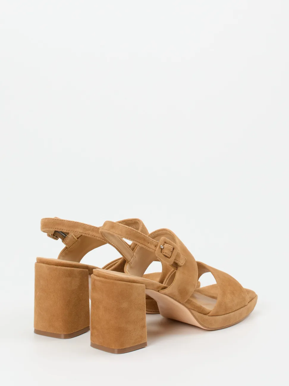 Regarde Le Ciel – Sandalen aus Nubukleder cognacbraun