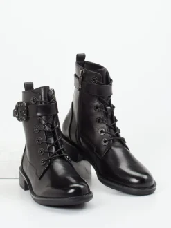 Regarde Le Ciel – Schnürboots aus Lammleder Schwarz