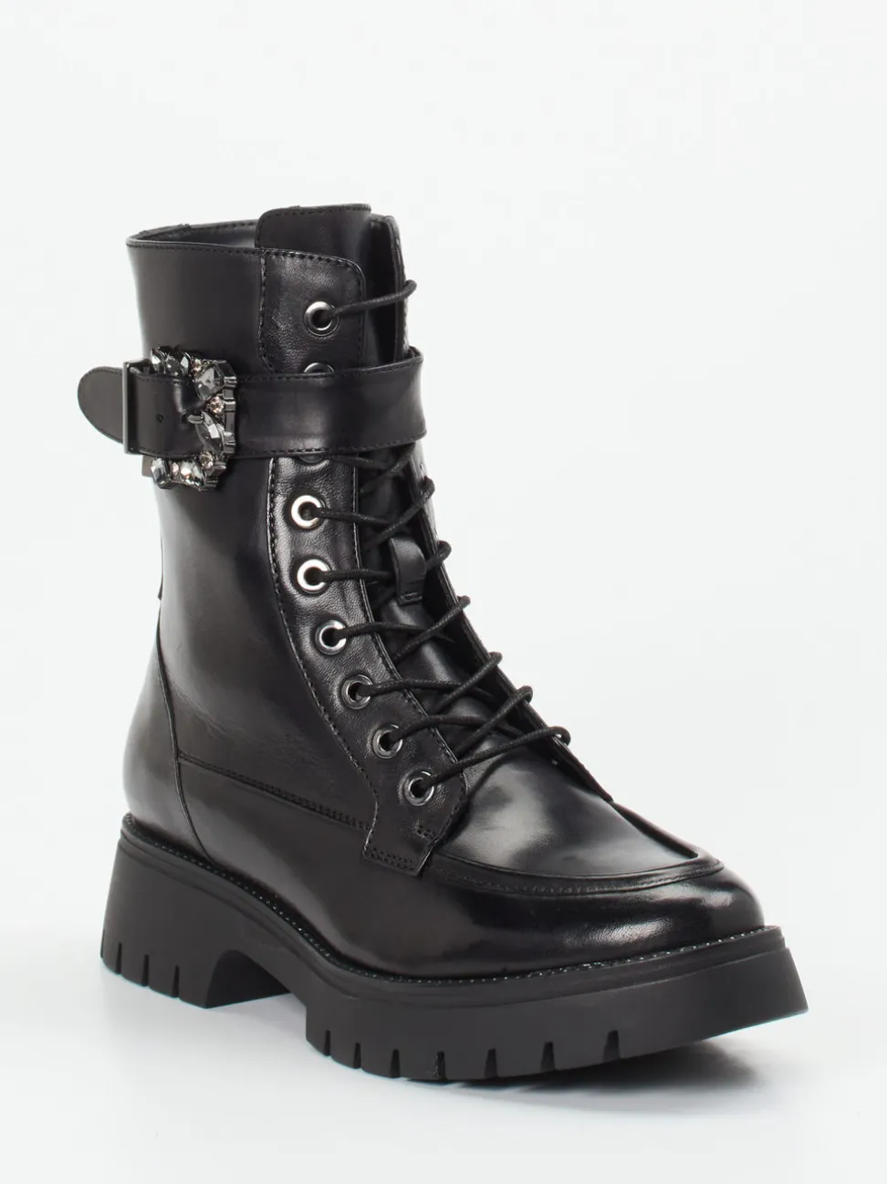 Regarde Le Ciel – Schnürboots aus Lammleder Schwarz
