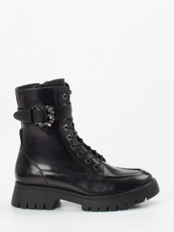 Regarde Le Ciel – Schnürboots aus Lammleder Schwarz