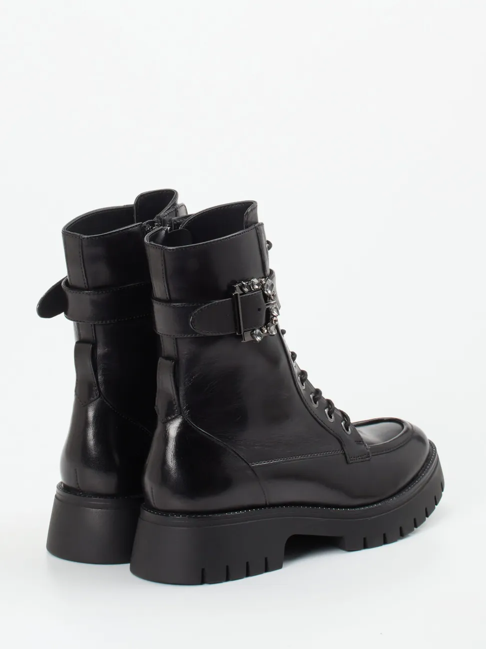 Regarde Le Ciel – Schnürboots aus Lammleder Schwarz