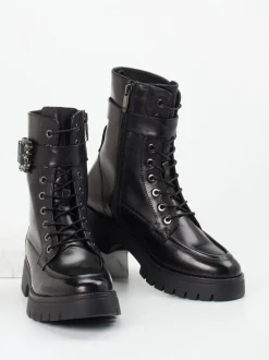 Regarde Le Ciel – Schnürboots aus Lammleder Schwarz