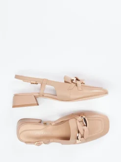 Regarde Le Ciel – Slingpumps aus Lammleder Beigebraun