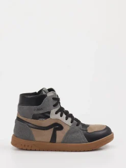 Richter – High-Top-Sneaker aus Veloursleder Taupe