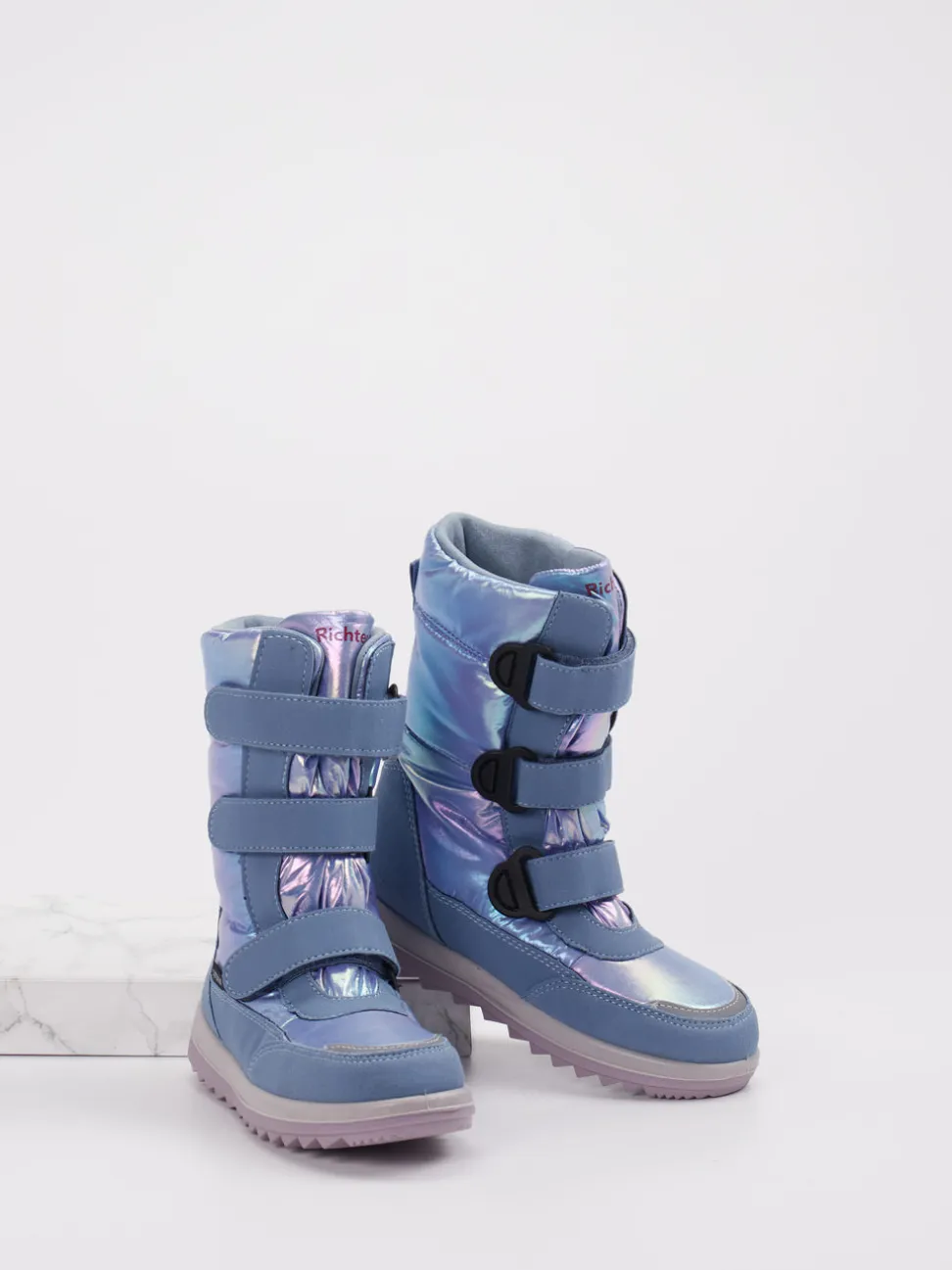 Richter – Winterstiefel aus Textil in Hellblau irisierend