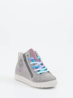 Ricosta – High-Top Sneaker aus Veloursleder hellgrau