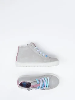 Ricosta – High-Top Sneaker aus Veloursleder hellgrau