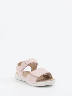Ricosta – Klettsandalette aus geprägtem Leder rosa