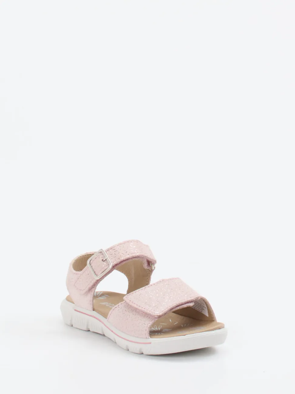 Ricosta – Klettsandalette aus geprägtem Leder rosa