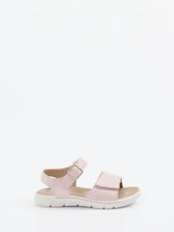 Ricosta – Klettsandalette aus geprägtem Leder rosa