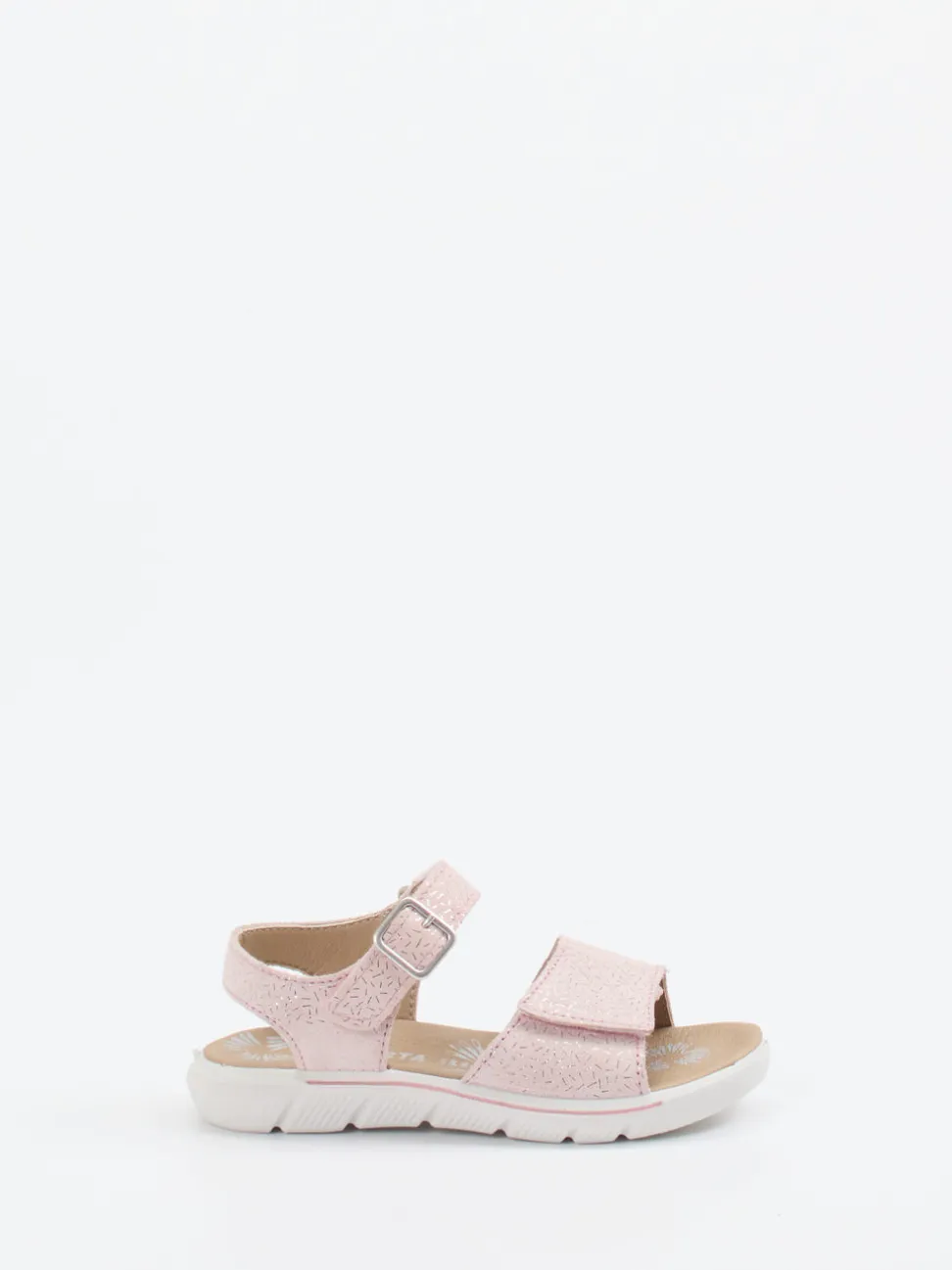 Ricosta – Klettsandalette aus geprägtem Leder rosa