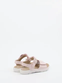 Ricosta – Klettsandalette aus geprägtem Leder rosa