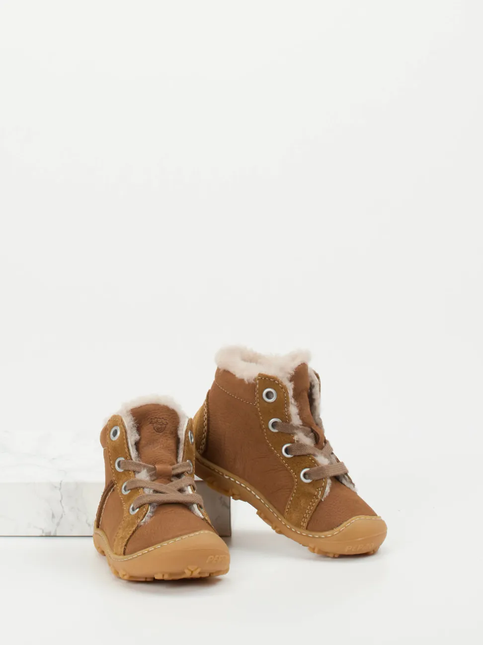 Ricosta – Lauflernschuhe aus Nubukleder cognacbraun