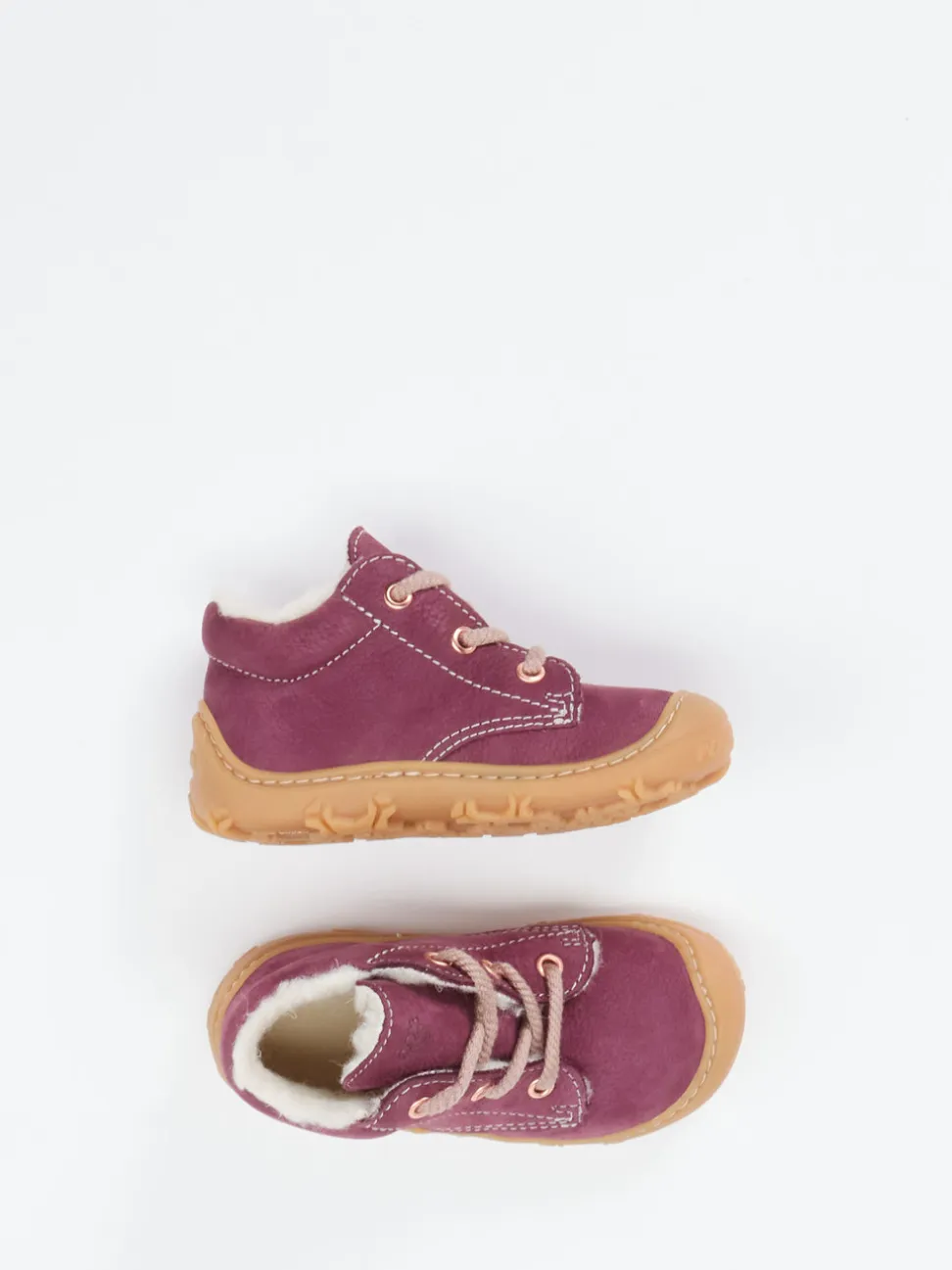 Ricosta – Lauflernschuhe aus Nubukleder beerenrot