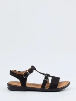 Ricosta – Riemchensandalen aus Nubukleder schwarz
