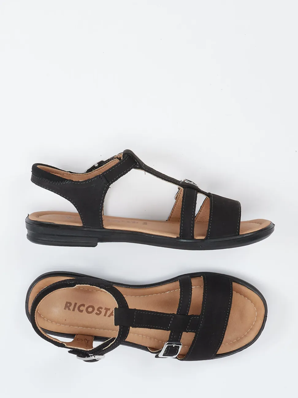 Ricosta – Riemchensandalen aus Nubukleder schwarz