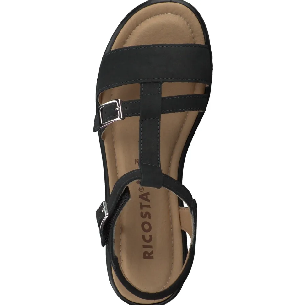 Ricosta – Riemchensandalen aus Nubukleder schwarz