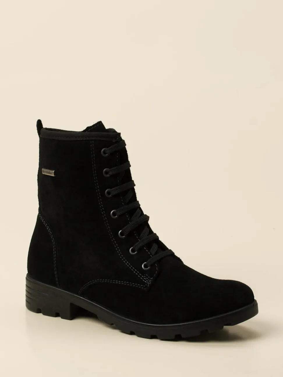 Ricosta – Schnürboots aus Veloursleder Schwarz