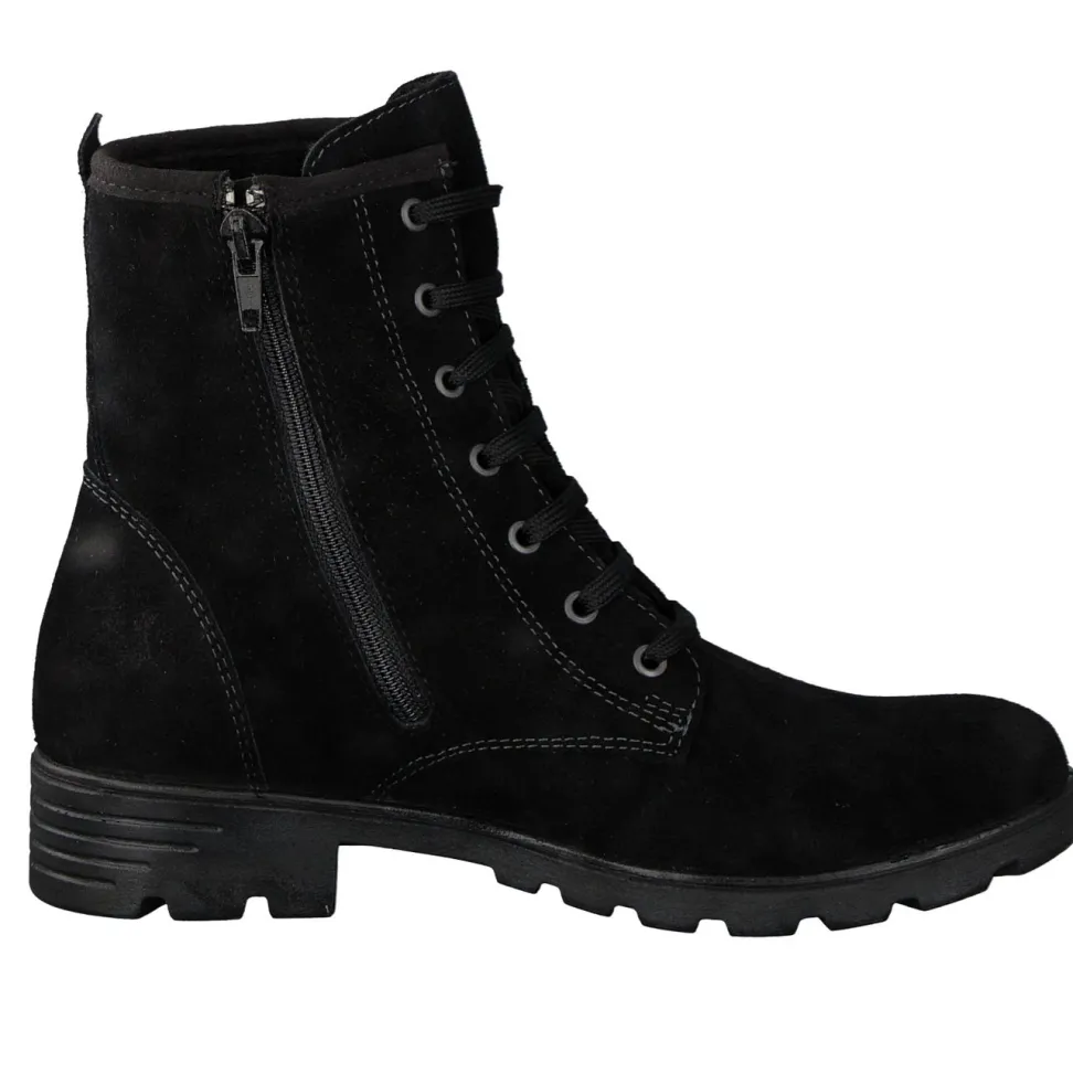 Ricosta – Schnürboots aus Veloursleder Schwarz