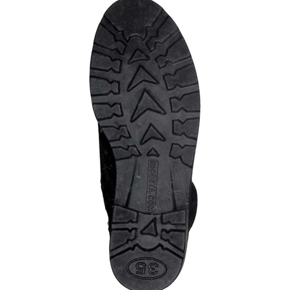 Ricosta – Schnürboots aus Veloursleder Schwarz