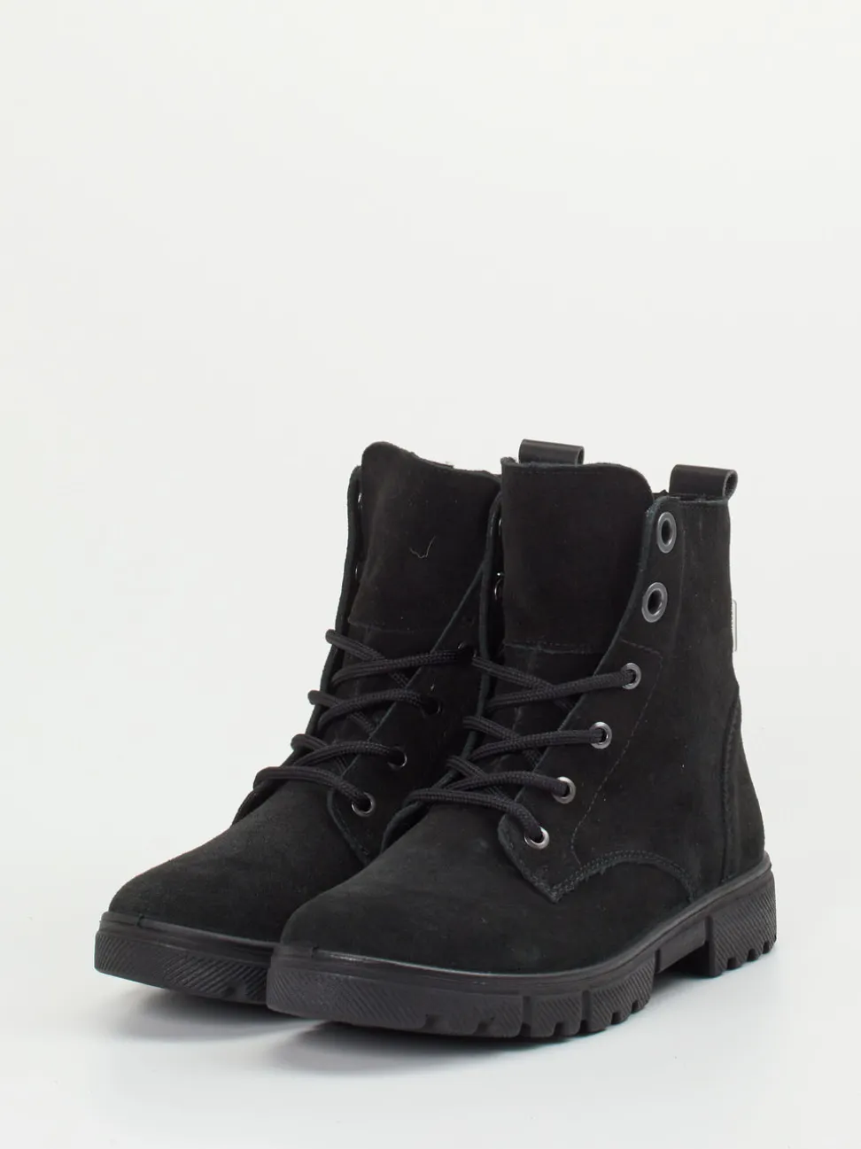 Ricosta – Schnürboots aus Veloursleder schwarz