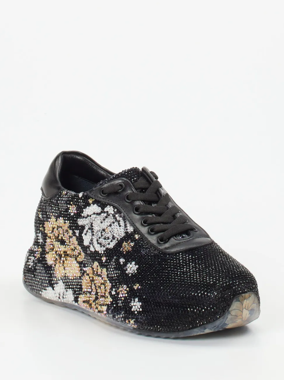 Rise – Fashion-Sneaker aus Metallic mit Strassbesatz