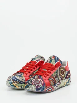 Rise – Low-Top Sneaker aus Textil und Glattleder rot