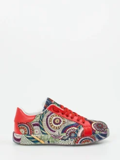 Rise – Low-Top Sneaker aus Textil und Glattleder rot