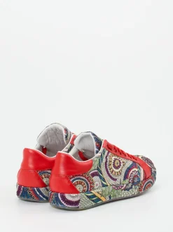 Rise – Low-Top Sneaker aus Textil und Glattleder rot