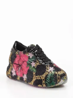 Rise – Low-Top Sneaker aus Textil mit Strassbesatz