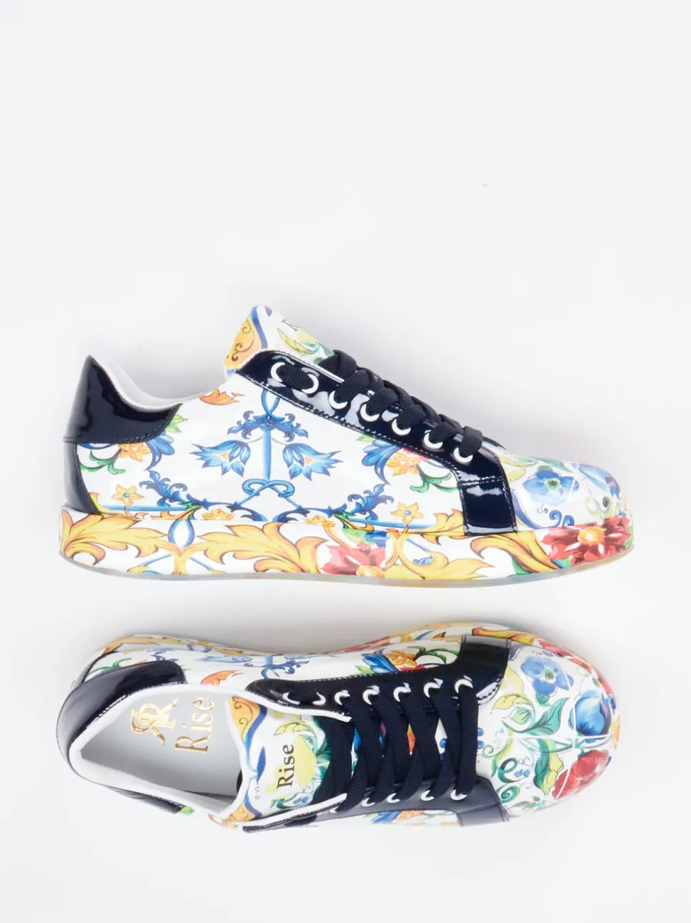 Rise – Sneaker aus geprägtem Leder mit Barockprint