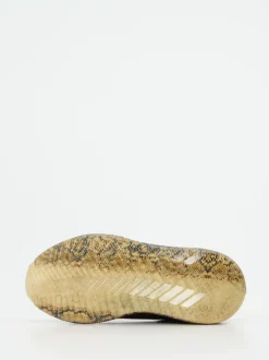 Rise – Sneaker aus Metallicleder mit Strass in Gold