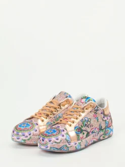 Rise – Sneaker aus Metallic mit Strass und Print