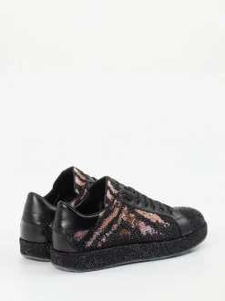 Rise – Sneaker aus Metallic mit Strass und Animal-Print