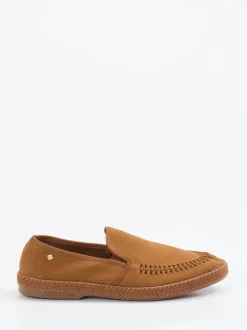 Rivieras – Mokassin-Slipper aus Veloursleder braun