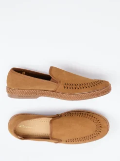 Rivieras – Mokassin-Slipper aus Veloursleder braun