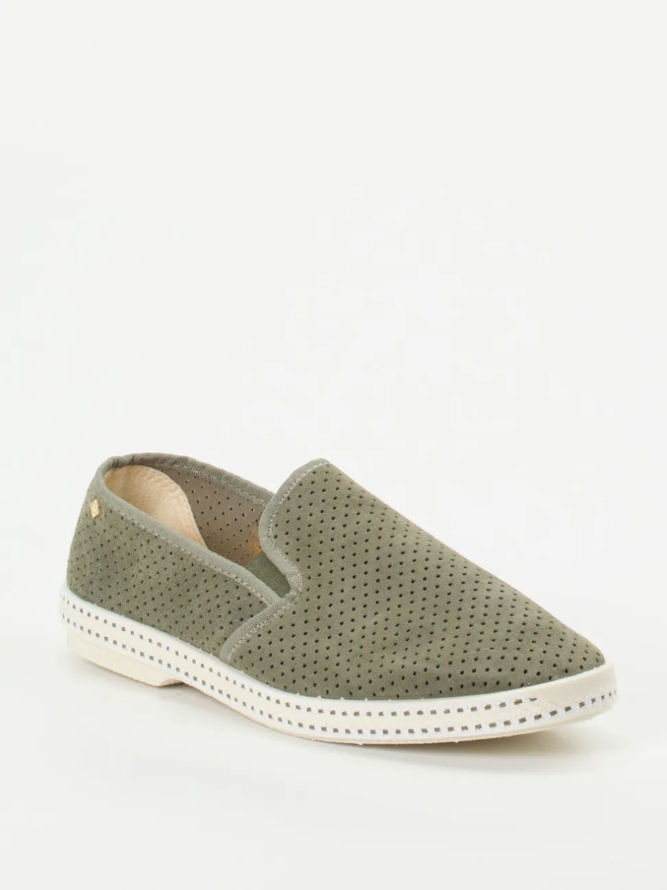 Rivieras – Slip-On aus Veloursleder olivgrün