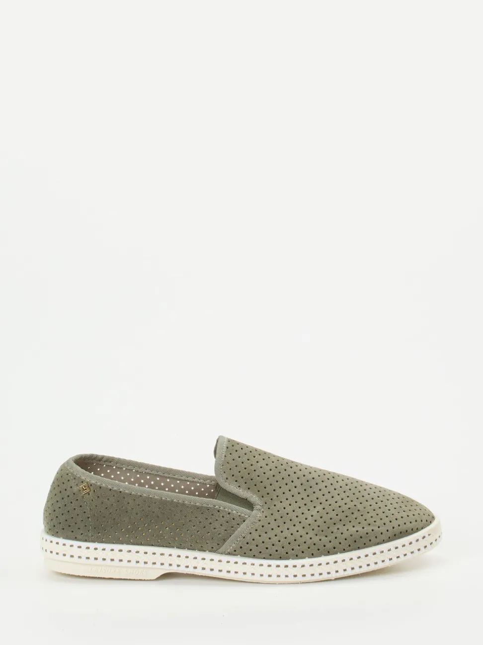 Rivieras – Slip-On aus Veloursleder olivgrün