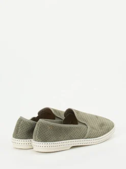 Rivieras – Slip-On aus Veloursleder olivgrün