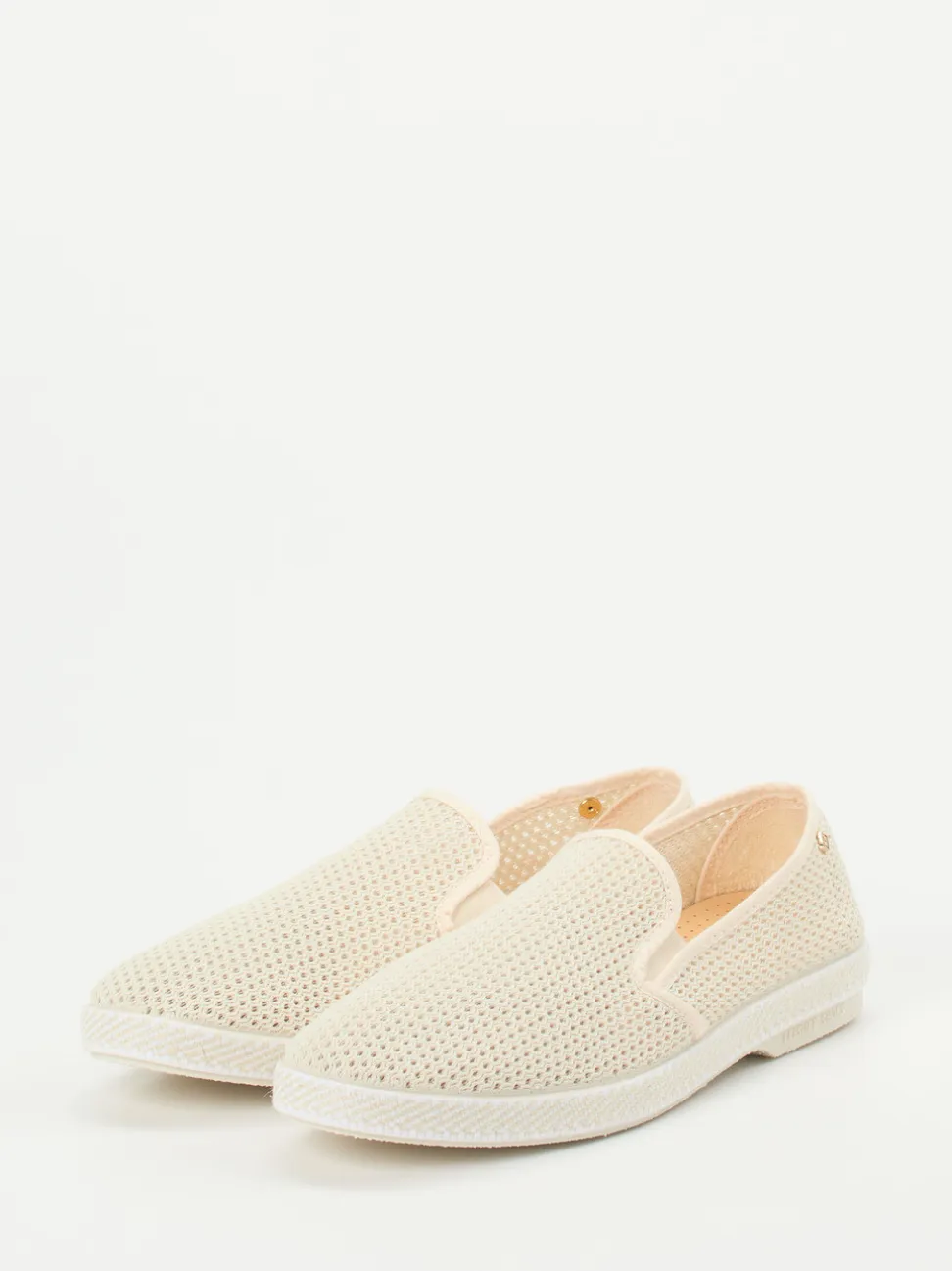 Rivieras – Slip-On Sneaker aus Mesh-Textil Beige