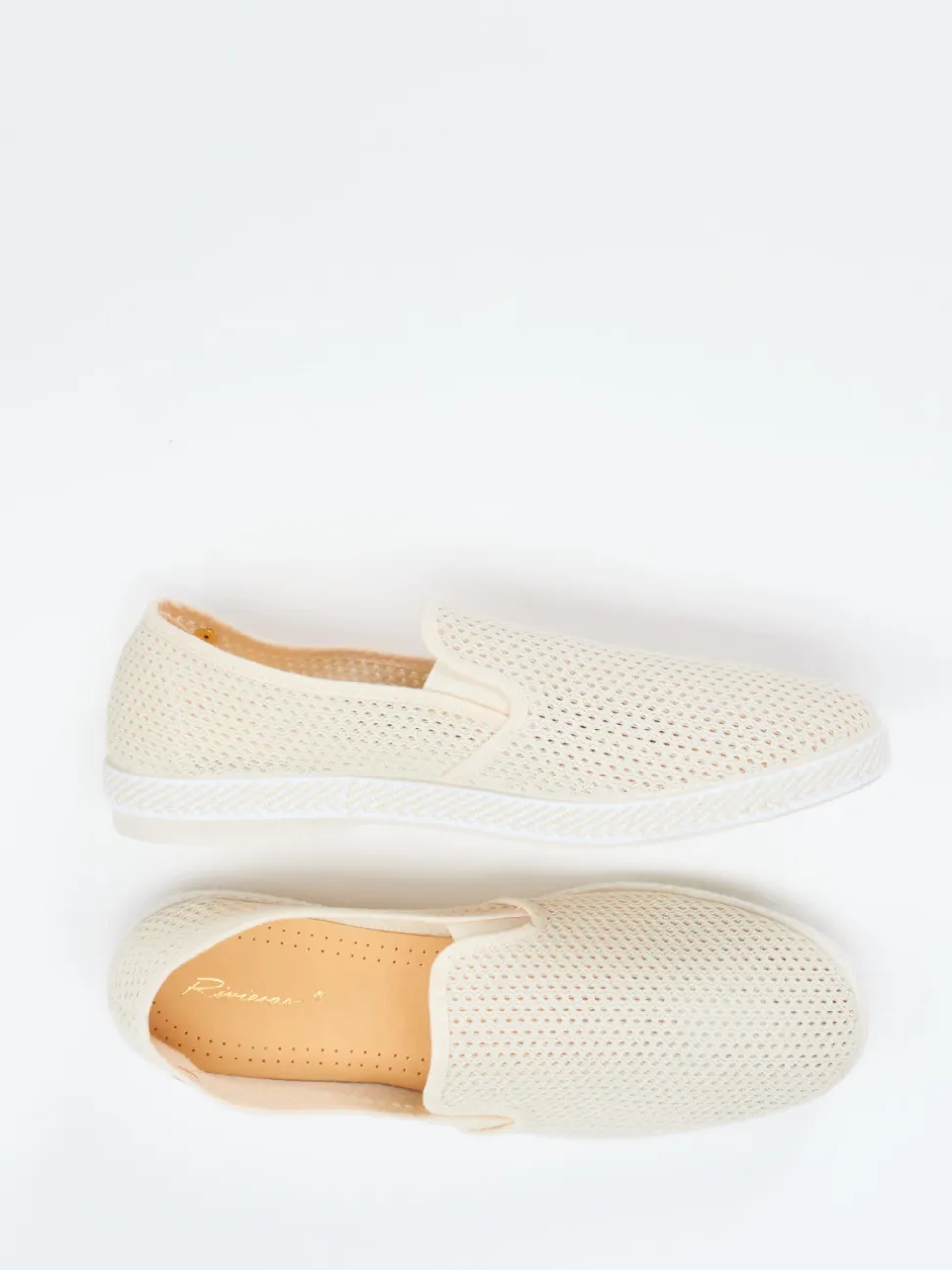 Rivieras – Slip-On Sneaker aus Mesh-Textil Beige