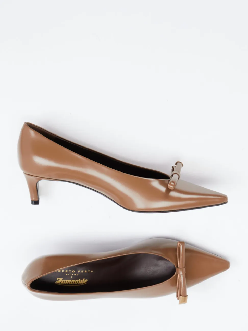 Roberto Festa – Kitten Heels aus Hochglanzleder karamell