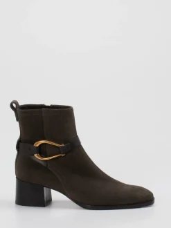 Roberto Festa X Zumnorde – Stiefeletten aus Veloursleder Dunkeloliv