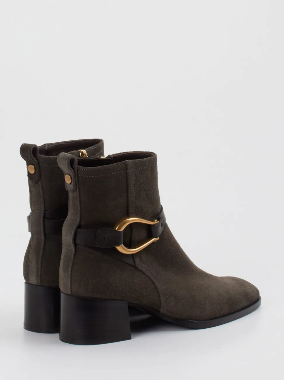 Roberto Festa X Zumnorde – Stiefeletten aus Veloursleder Dunkeloliv
