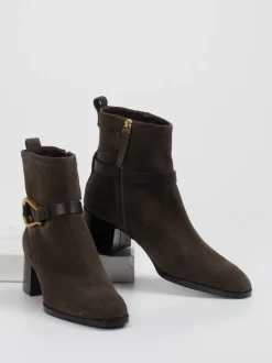 Roberto Festa X Zumnorde – Stiefeletten aus Veloursleder Dunkeloliv