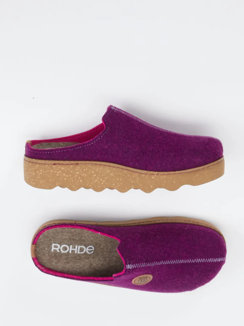Rohde – Hausschuh-Clogs aus Filz Violett
