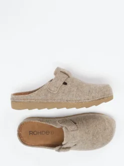Rohde – Hausschuh-Clogs aus Filz in Beige