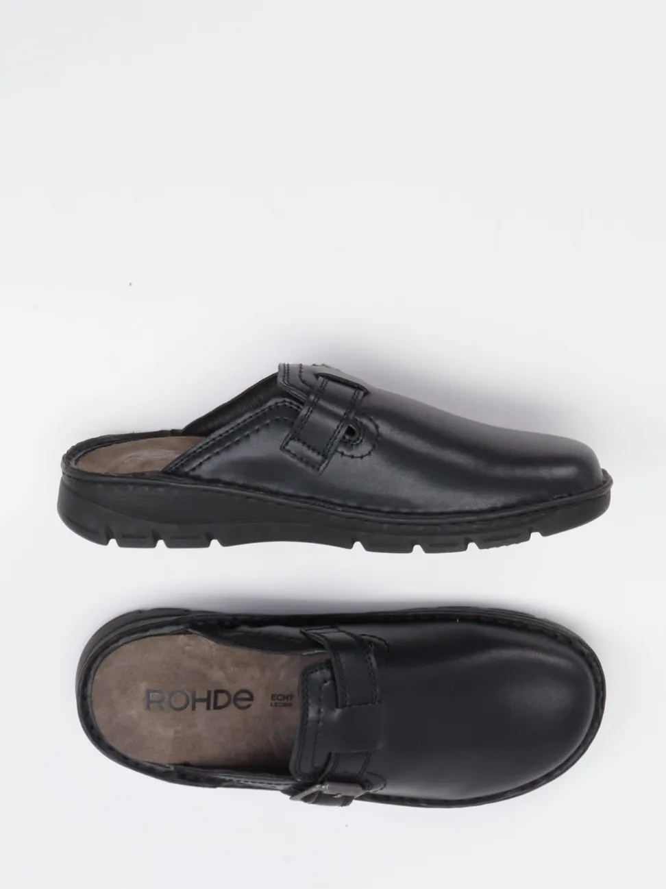 Rohde – Komfort-Clogs aus Leder Schwarz