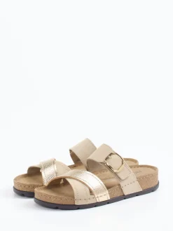 Rohde – Komfort-Pantolette aus Veloursleder beige