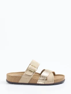 Rohde – Komfort-Pantolette aus Veloursleder beige